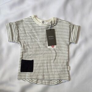 NWT Miles Baby Black and White Striped Tee